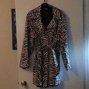 Lane Bryant Zebra Print Trench Coat